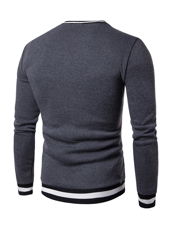 Modern heren colourblock sweatshirt met V-hals. Essentieel voor een comfortabele en warme winteroutfit.