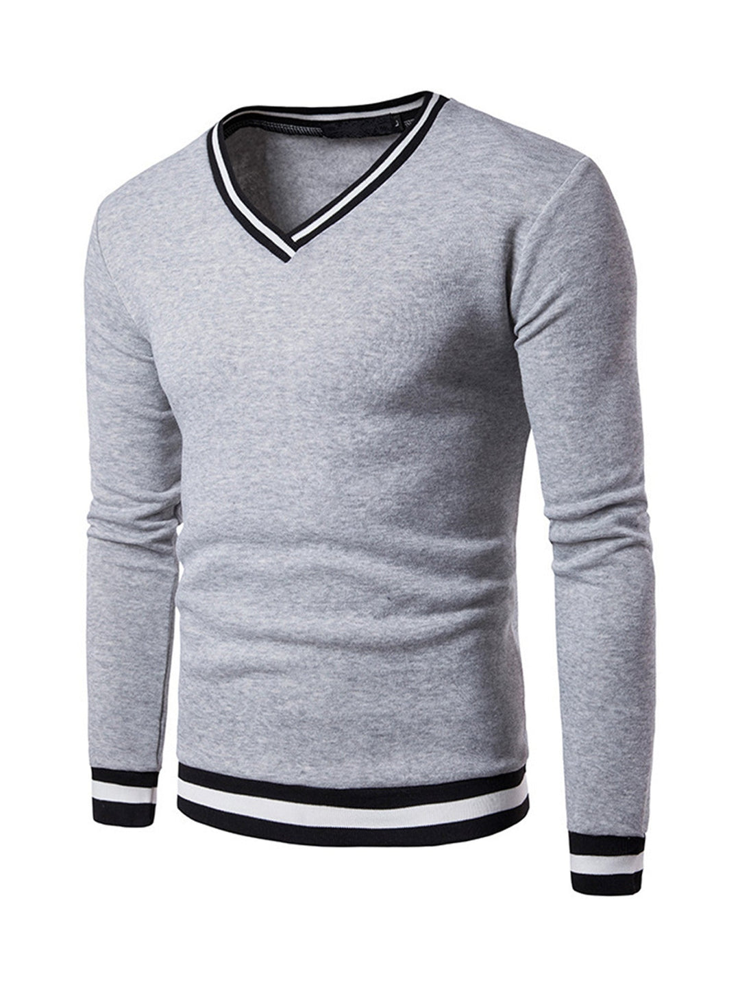 Modieus colourblock heren sweatshirt met V-hals, perfect voor casual wintermode. Comfortabel en stijlvol.