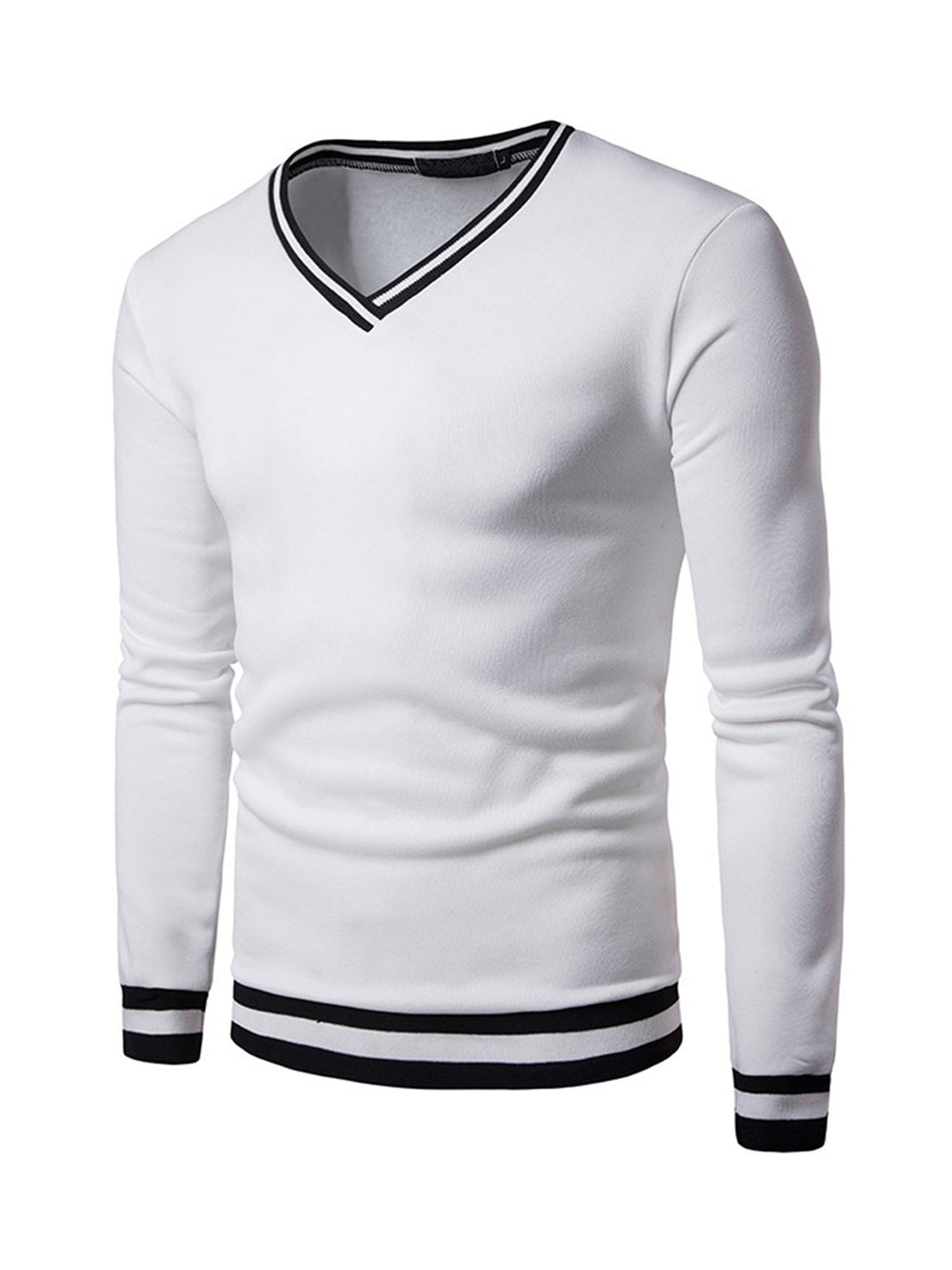 Heren warm colourblock sweatshirt met V-hals, lange mouwen. Ideaal voor koude dagen.
