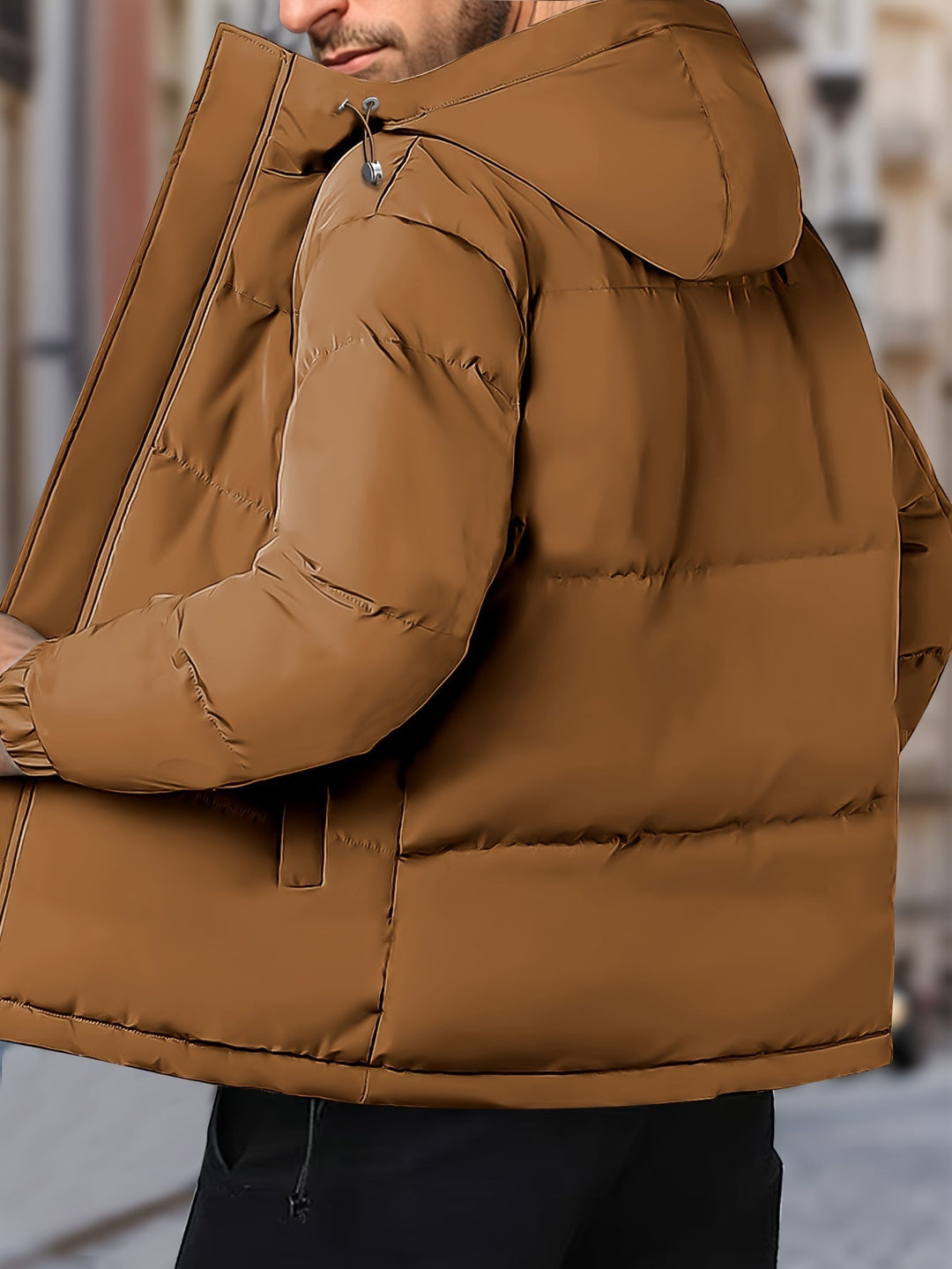 Lange heren parka jas met capuchon, warm, winddicht en comfortabel voor de wintermaanden.