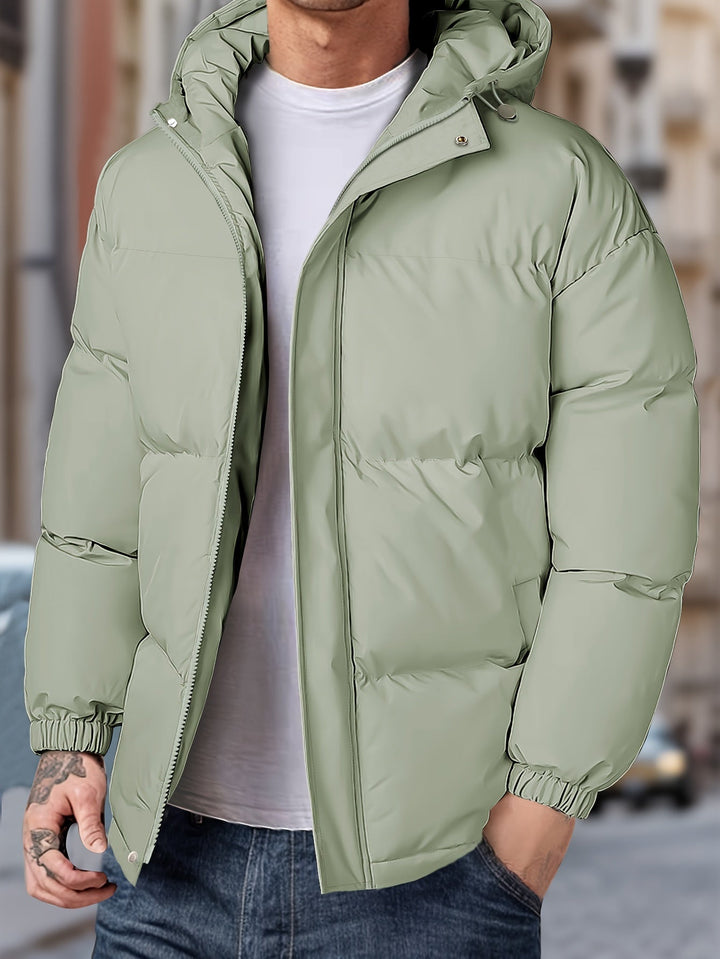 Casual heren winterjas van katoenmix, winddicht en warm met capuchon. Perfect voor de winter.