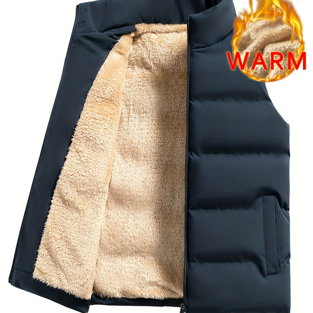 Warm en comfortabel heren fleecevest voor herfst en winter, met robuuste rits. Ideaal voor koude dagen.