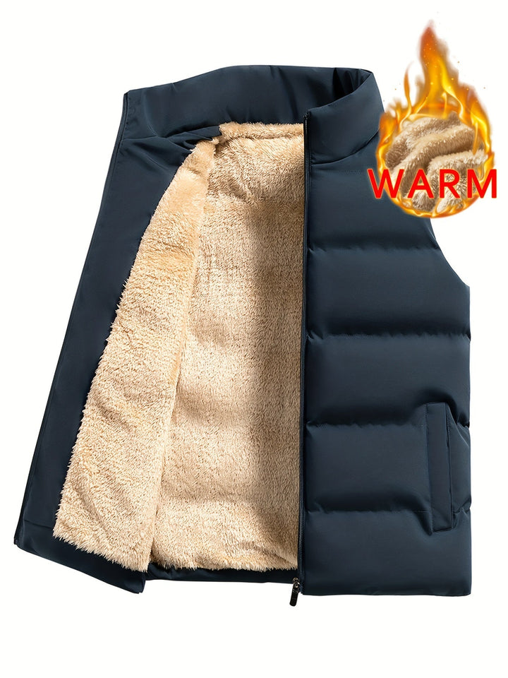 Stijlvol heren warmvest met rits, perfect voor casual winterlooks & herenkleding. Zacht fleecevest.