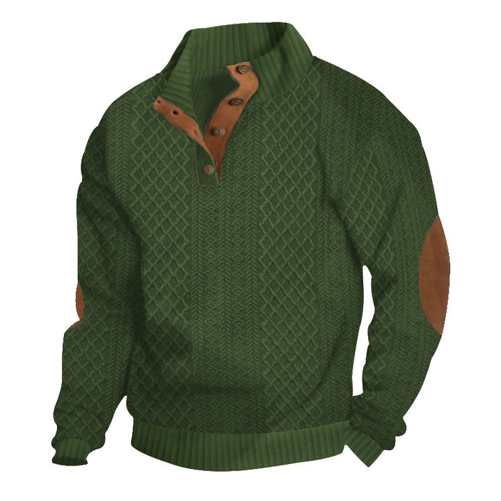 Zachte, warme heren trui met kwartsrits. Ultiem comfort voor de moderne man tijdens herfst en winter.