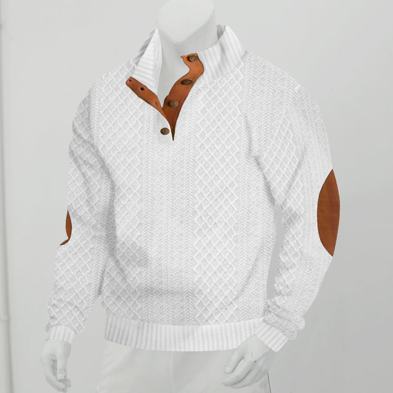 Stijlvolle heren pullover met kwartsrits, ideaal voor een relaxte of nette herfstlook. Warme winterkleding.