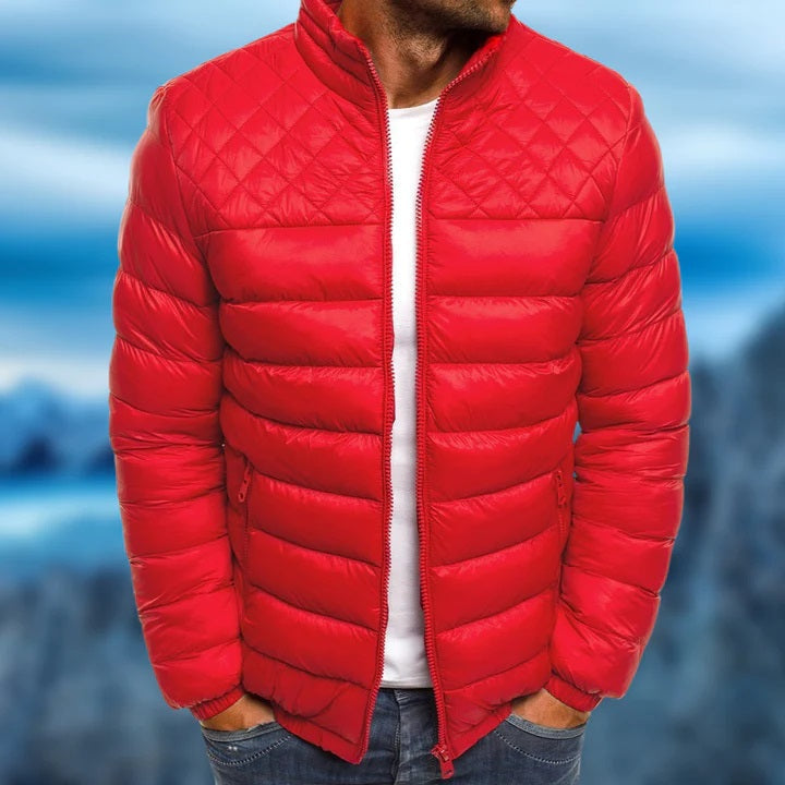 Stijlvolle zwarte pufferjas voor heren, casual en warm. Perfecte winddichte bovenkleding voor elk weer.