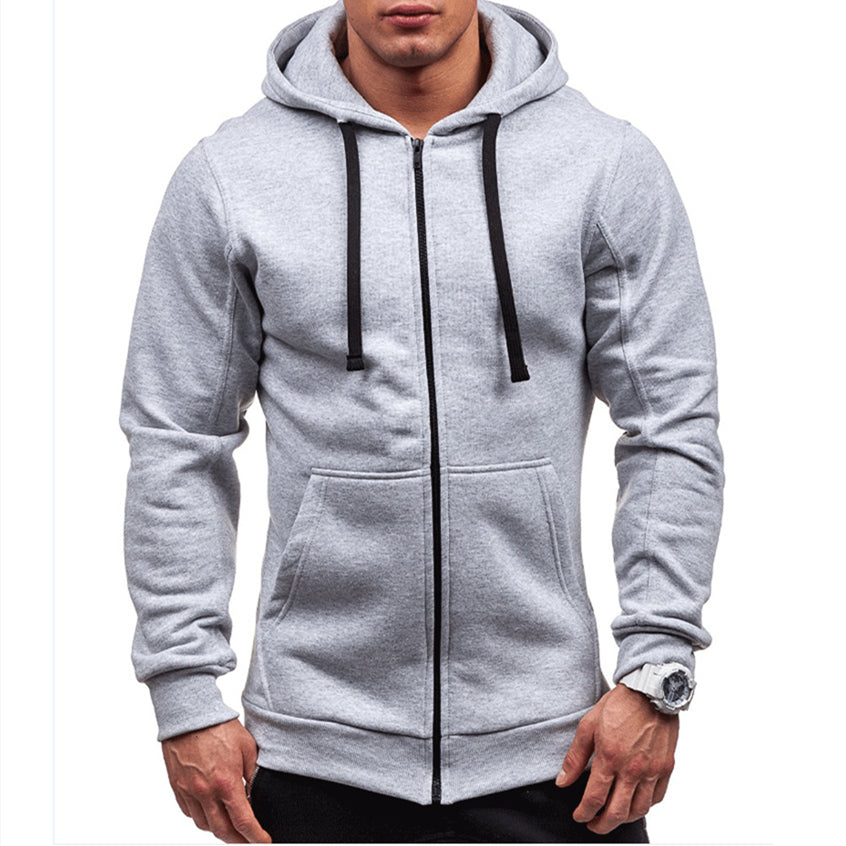 Warme heren hoodie met lange rits, capuchon en windstopper functie. Essentieel comfortabele kleding voor buiten.
