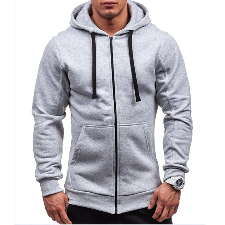 Warme heren hoodie met lange rits, capuchon en windstopper functie. Essentieel comfortabele kleding voor buiten.