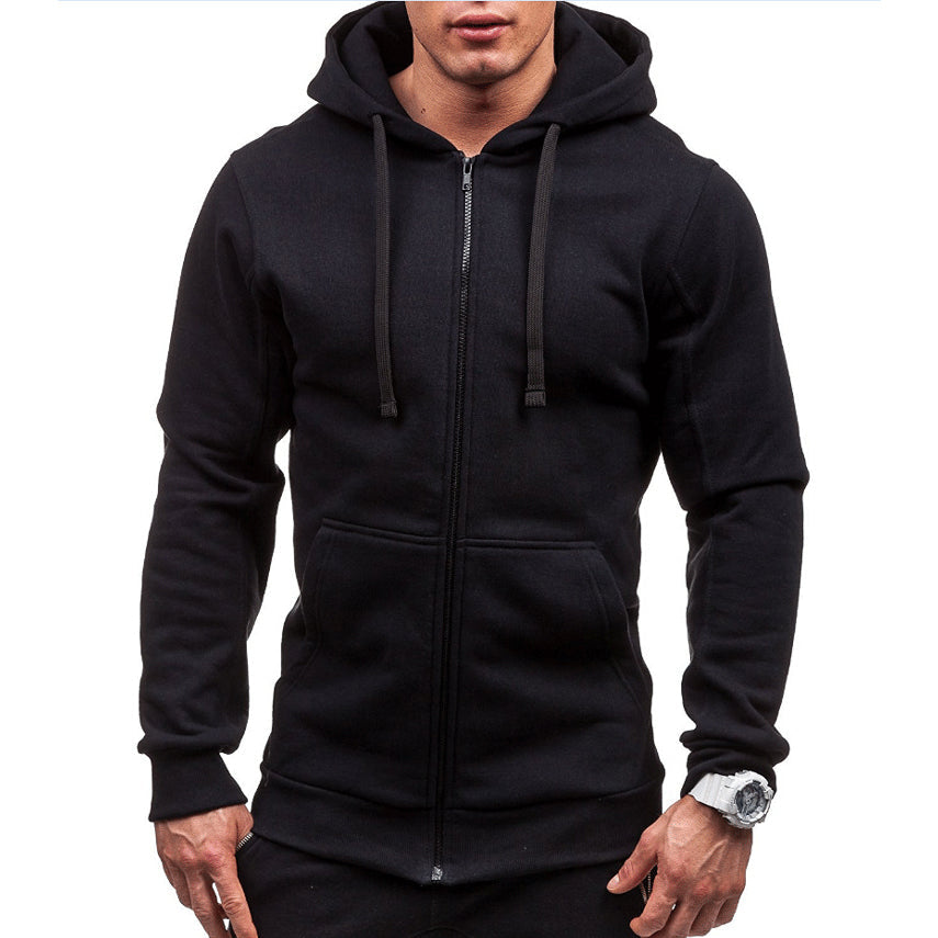 Sportieve heren ritshoodie van winddicht fleece, met verstelbare capuchon. Ideaal voor casual gebruik in de kou.