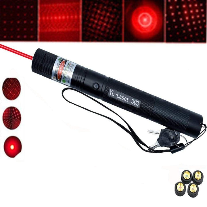 Robuuste rode laserpointer, betrouwbaar voor buitengebruik en veldobservaties.
