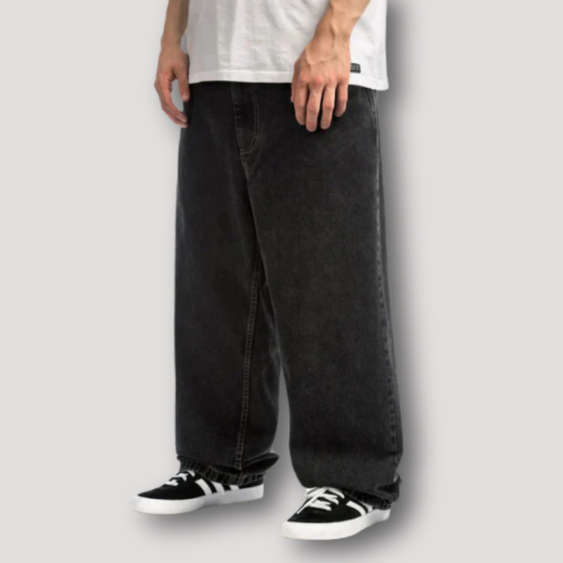 Heren baggy spijkerbroek met wijde pijp. Comfortabele losse pasvorm, perfect voor casual streetwear outfits.