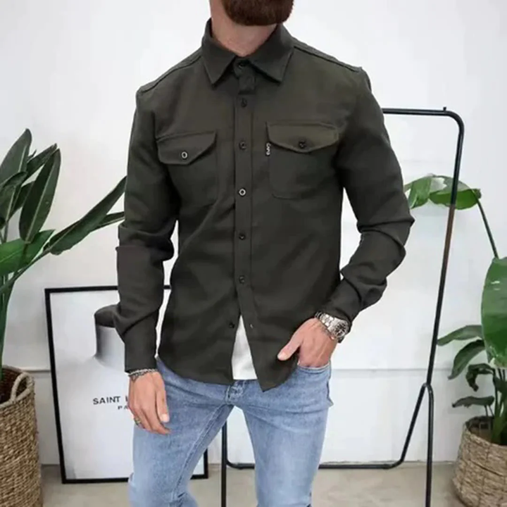 Comfortabele heren overhemdjas, de ideale overshirt voor koelere lente- en herfstdagen.