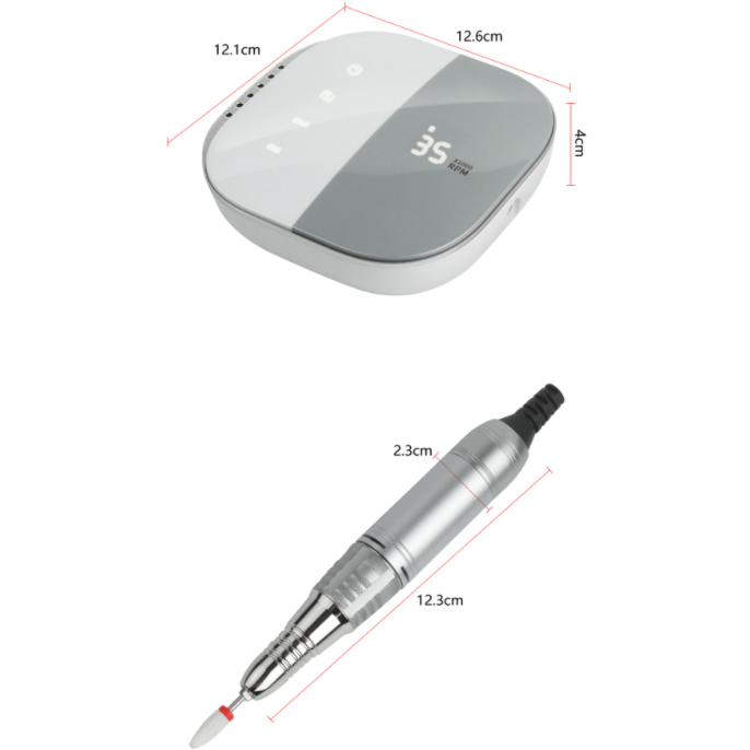Ergonomische elektrische nagelvijl voor comfortabele, langdurige manicure en pedicure behandelingen.