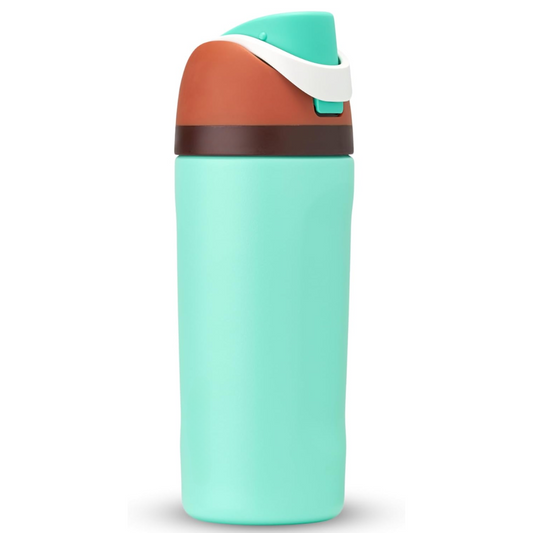 "Lekvrije RVS waterfles met dubbele wandisolatie, BPA-vrij, met handig rietje, modern design, diverse kleuren."