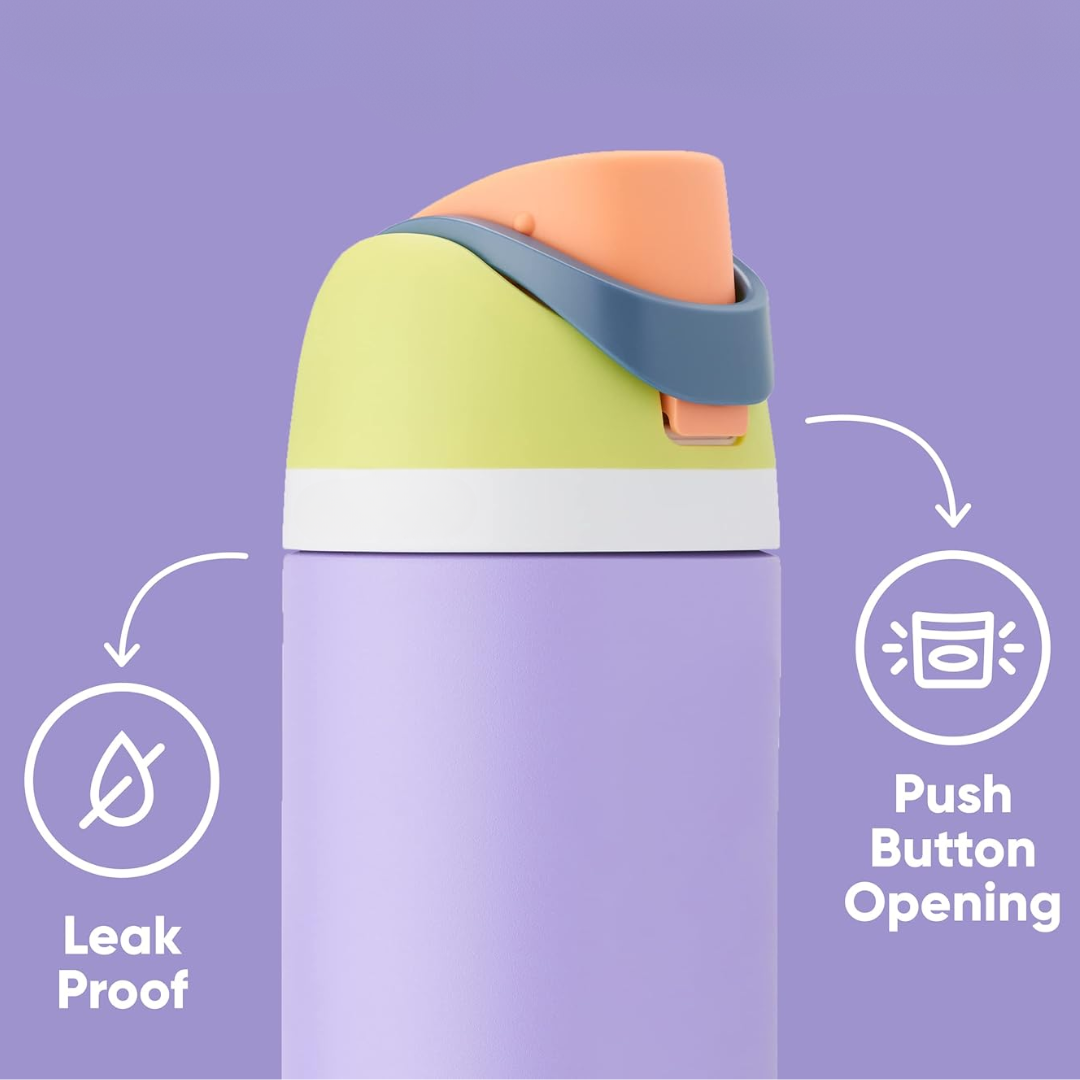 "Lekvrije RVS waterfles met dubbele wandisolatie, BPA-vrij, met handig rietje, modern design, diverse kleuren."