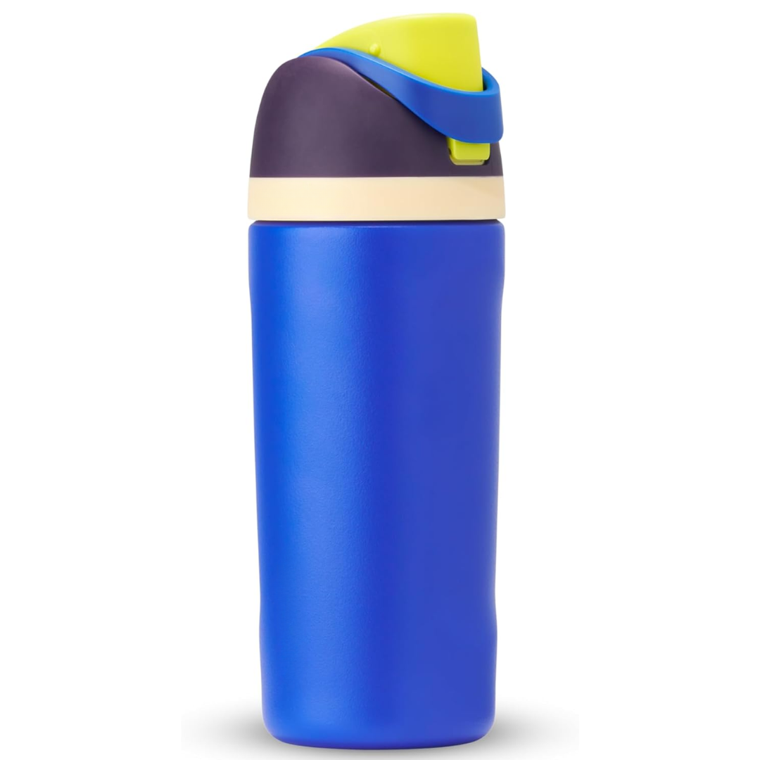 "Lekvrije RVS waterfles met dubbele wandisolatie, BPA-vrij, met handig rietje, modern design, diverse kleuren."