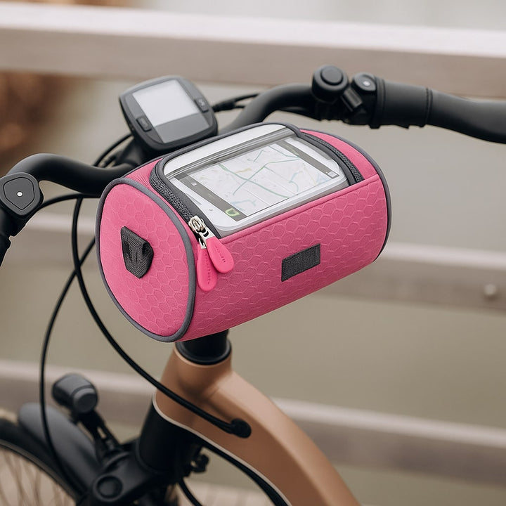 Perfecte fietsaccessoire: waterdichte stuurfietstas met touchscreen voor smartphone, tijdens outdoor fietsen.