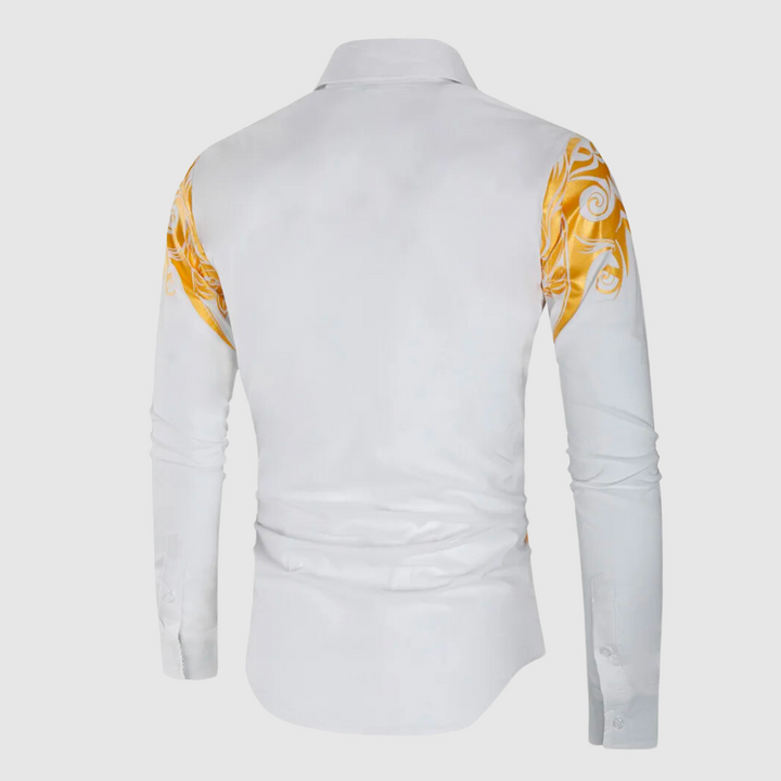 Heren overhemd, slim fit met unieke print. Een essentieel, modieus kledingstuk voor elke man.