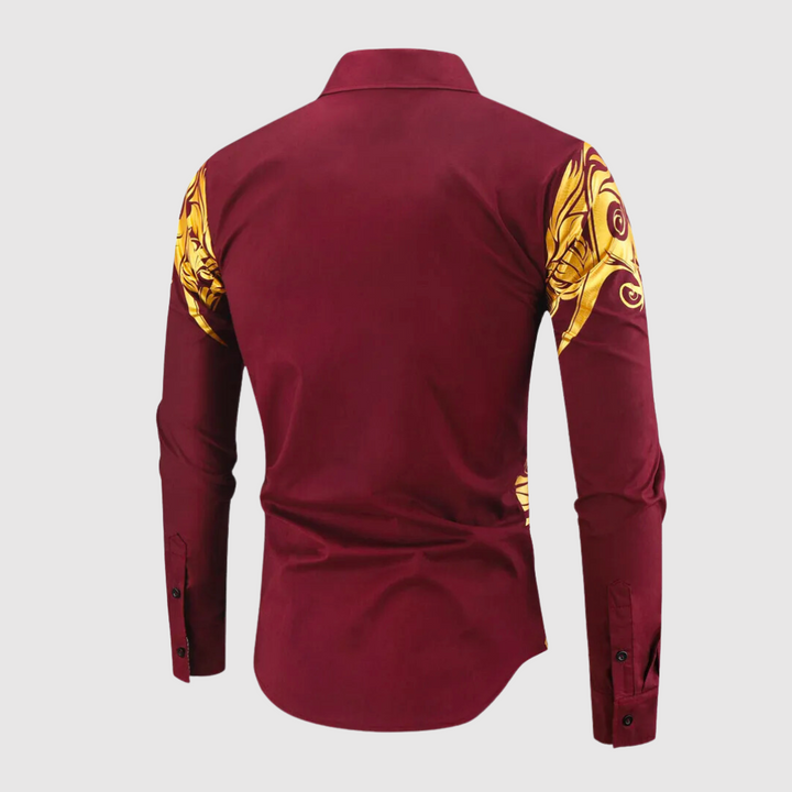 Stijlvol slim fit overhemd voor heren met een moderne print. Comfortabele lange mouw, perfecte pasvorm.