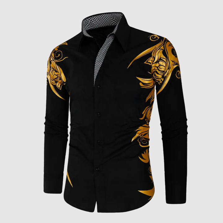 Heren slim fit overhemd met stijlvolle print. Ideaal voor casual en semi-formele gelegenheden.