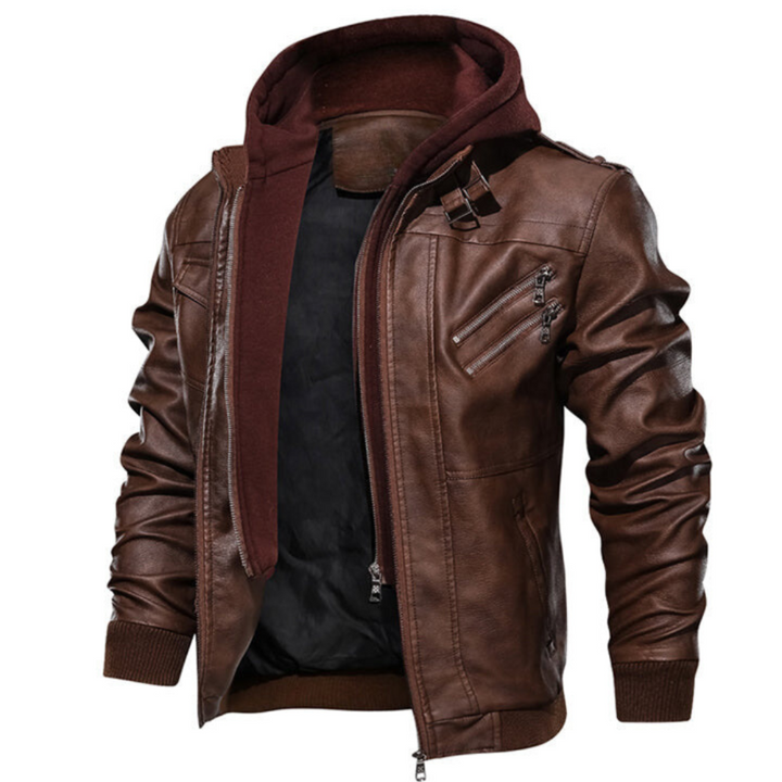 Casual herenjack met capuchon en ritssluiting, dik gevoerd. Trendy streetwear voor mannen in de winter.