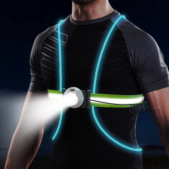 Veiligheidsvest met heldere LED-verlichting voor nachtzicht. Unisex reflecterend hardloopvest voor hardlopen, fietsen, wandelen.