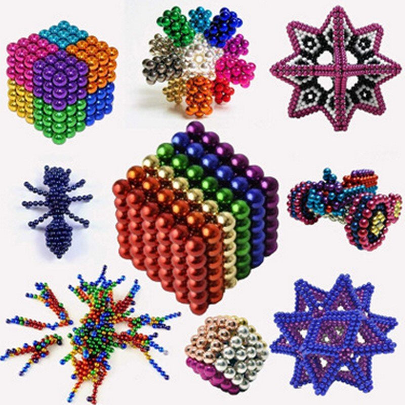 "Levendig gekleurde magnetische ballen vormen eindeloze structuren, perfect voor creativiteit en ontwikkeling van kinderen."