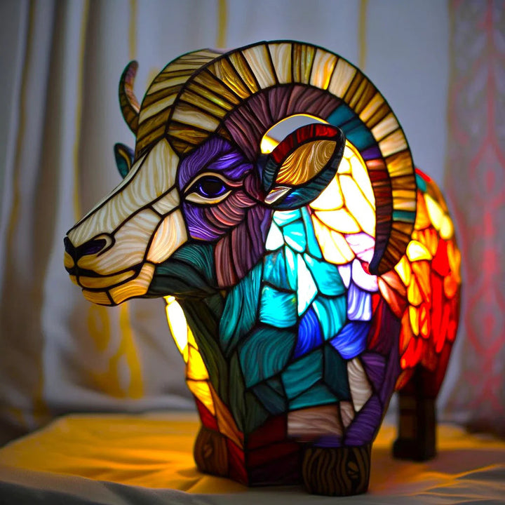 Sculpturaal hars nachtlampje, sfeervolle LED lamp in dierenthema voor elke kamer.