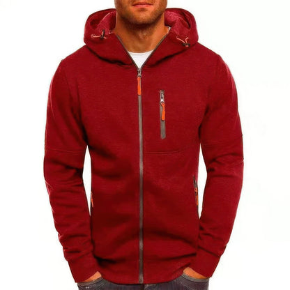 "Liam vest heren met capuchon in sportief jacquard, effen kleuren, ritssluiting en zakken, ideaal voor sport en casual dagen.