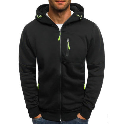 "Liam vest heren met capuchon in sportief jacquard, effen kleuren, ritssluiting en zakken, ideaal voor sport en casual dagen.