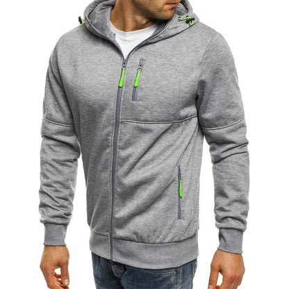 "Liam vest heren met capuchon in sportief jacquard, effen kleuren, ritssluiting en zakken, ideaal voor sport en casual dagen.