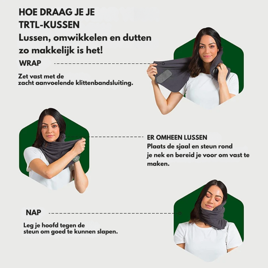 Hygiënisch, lichtgewicht nekreiskussen met ergonomische nekondersteuning. Essentieel reisaccessoire voor comfort.