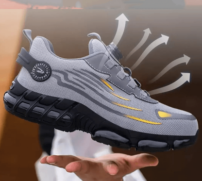 "Lichtgewicht orthopedische veiligheidsschoenen heren met stalen neus, antislip Kevlar-zolen en polyurethaan inlegzool."