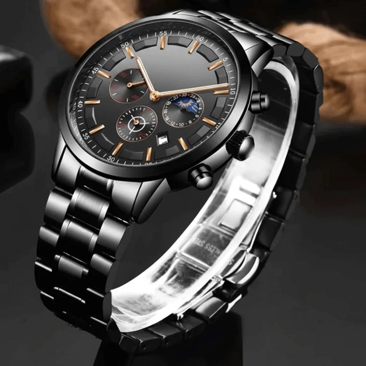 Duurzaam militair herenhorloge, waterbestendig en schokbestendig. Stijlvol zwart design voor elke man.