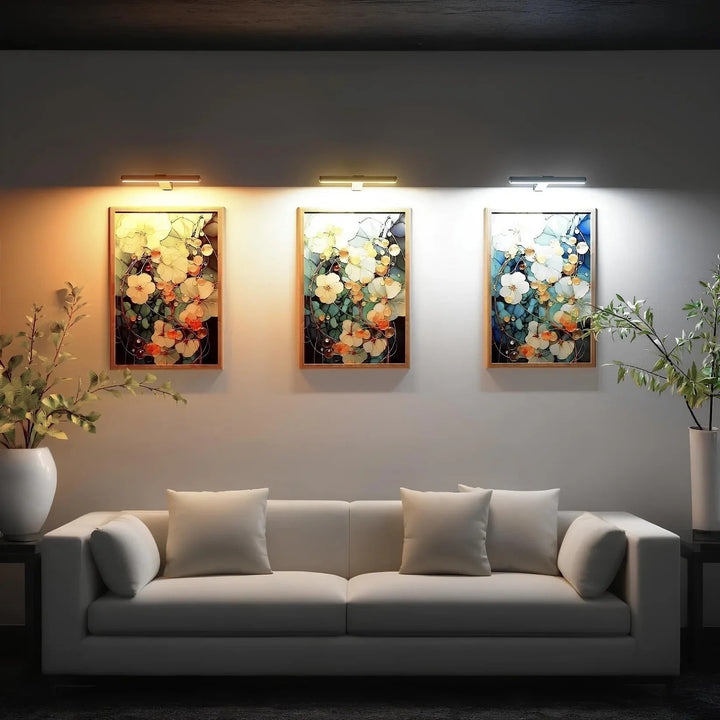 Elegante ArtGlow kunstverlichting, oplaadbaar en draadloos, perfect als spotlight voor je schilderij.