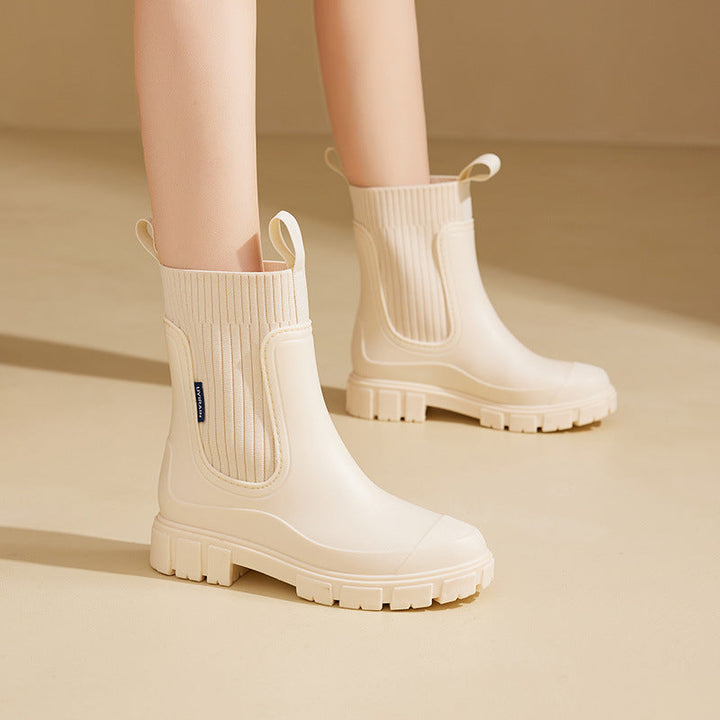Modieuze dames orthopedische Chelsea enkellaarzen met stevige profielzool, ideaal voor herfst/winter.