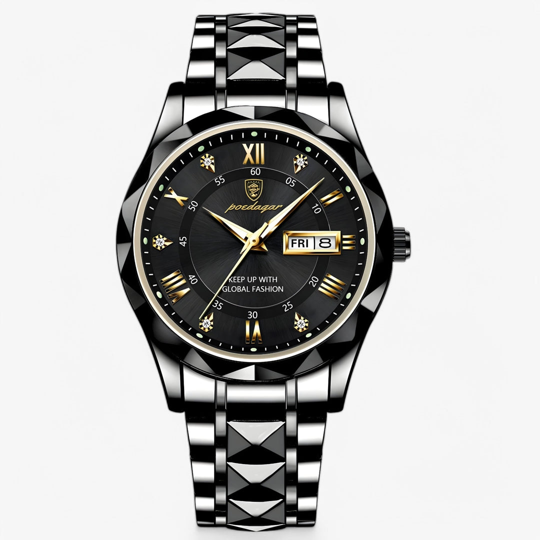Luxe Livio™ polshorloge met metalen band, weerspiegelt verfijning en zakelijke precisie.