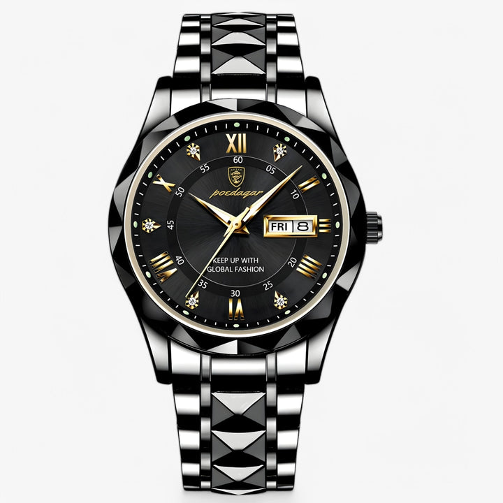 Luxe Livio™ polshorloge met metalen band, weerspiegelt verfijning en zakelijke precisie.