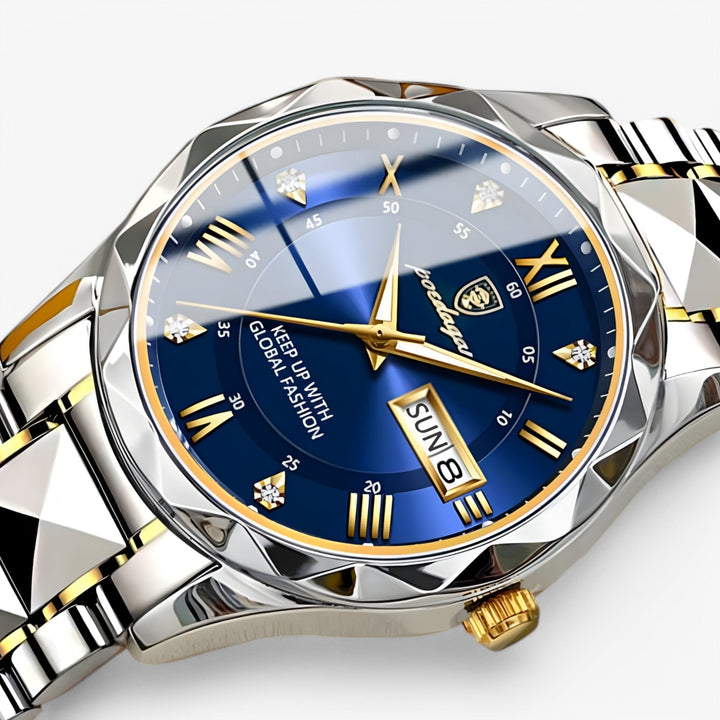 Uurwerkdetail van het Livio Luxe herenhorloge: nauwkeurig en stijlvol, voor de verfijnde man.