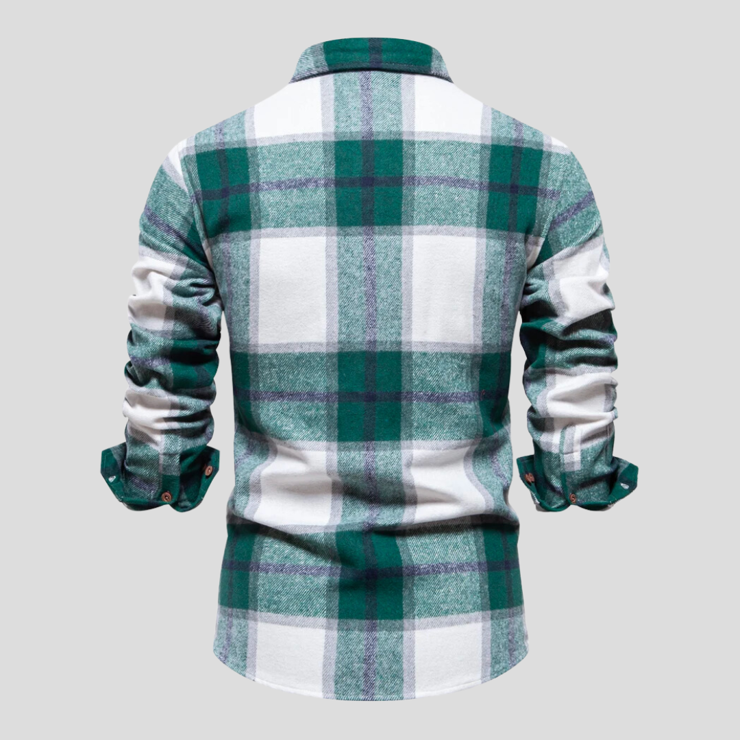 Geruit heren overshirt met tijdloze ruitprint. Comfortabel, warm en veelzijdig voor herenmode.