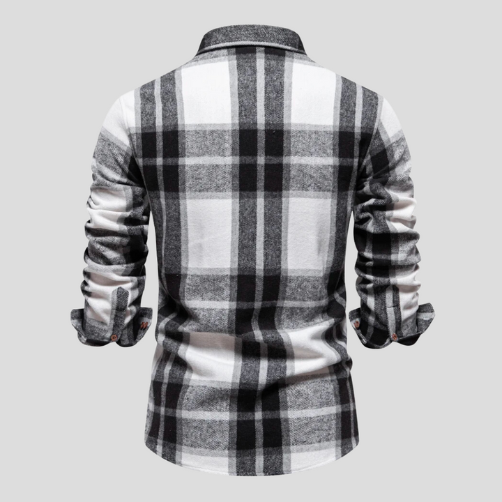 Comfortabel heren overshirt met ruitprint voor heren. Warme en stijlvolle geruite winterkleding.