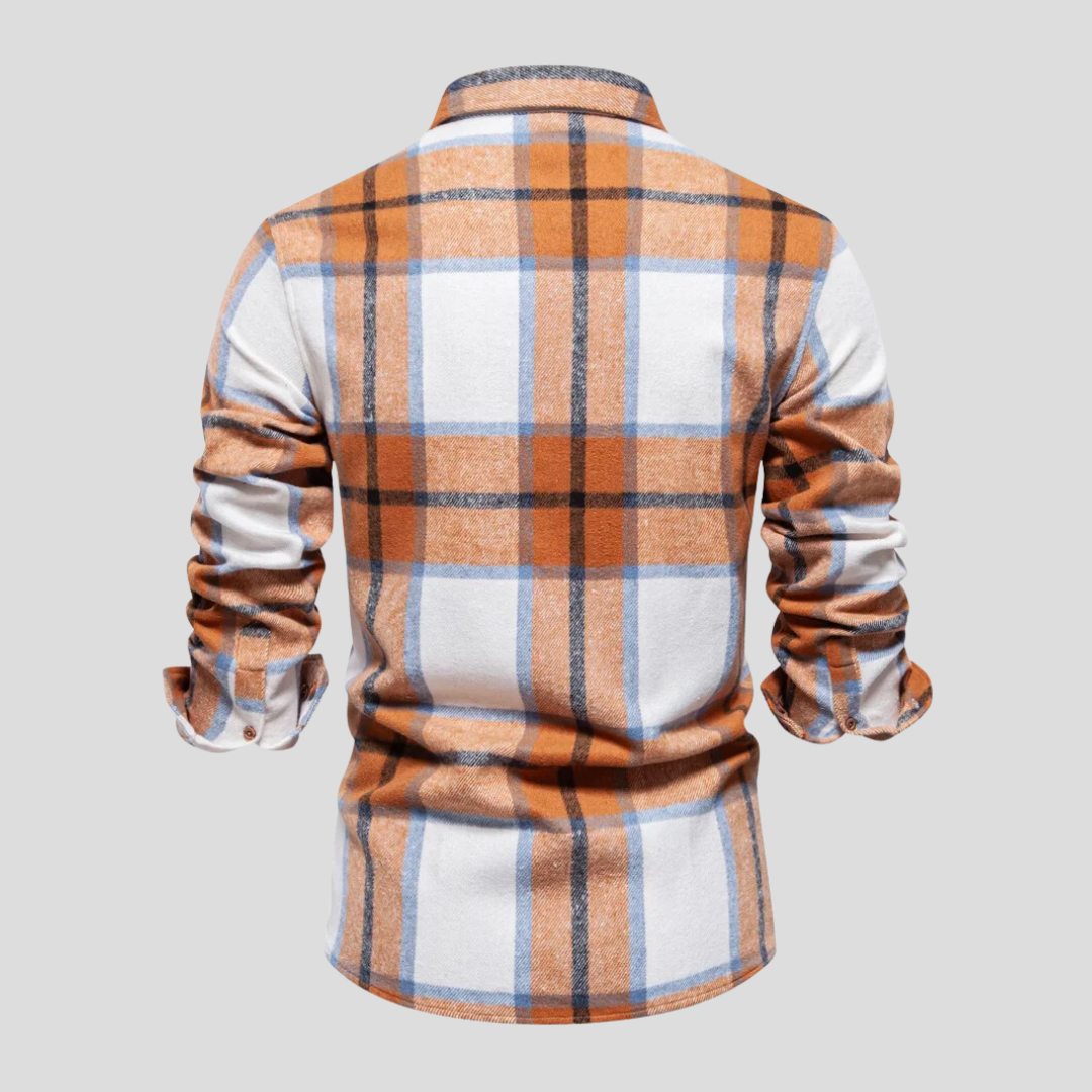 Warm heren overshirt met klassieke ruitprint. Stijlvol en geruit overhemd voor koude dagen.