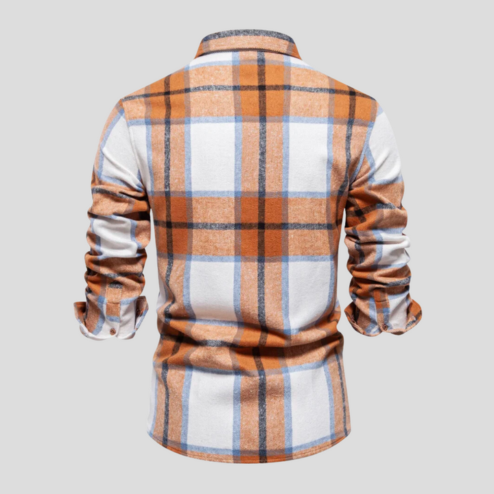 Warm heren overshirt met klassieke ruitprint. Stijlvol en geruit overhemd voor koude dagen.