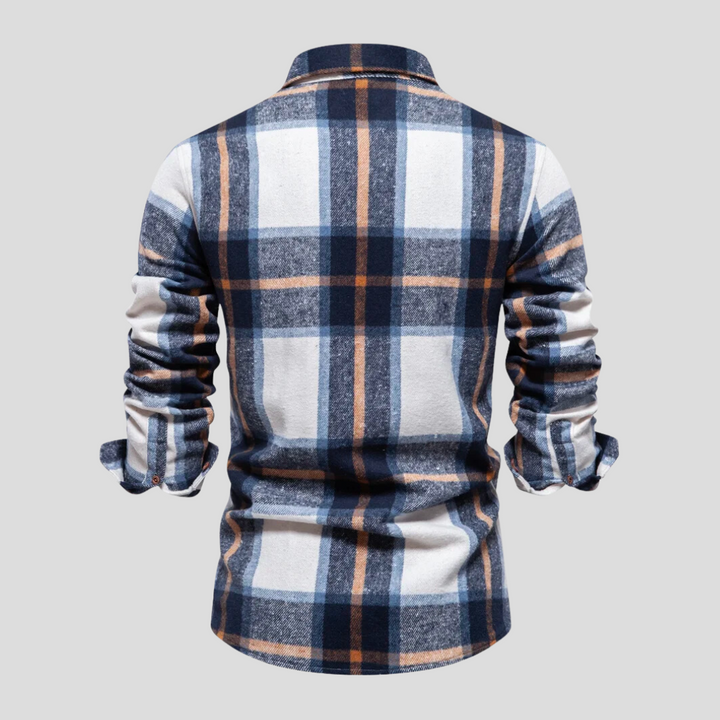 Tijdloos geruit heren overshirt met ruitprint. Comfortabele winterkleding voor een casual stijl.