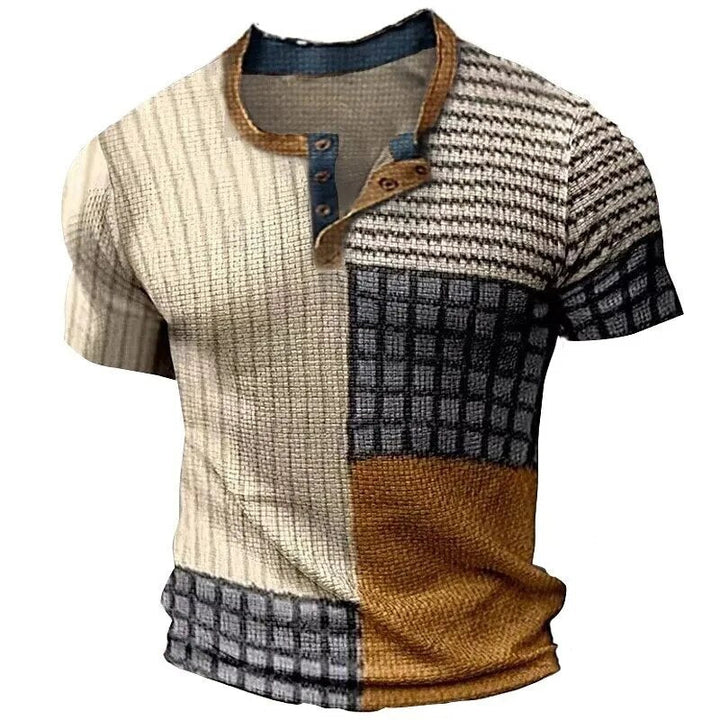 Heren slim fit polo met trendy abstracte prints. Comfortabel, moderne look voor casual en smart casual heren mode.