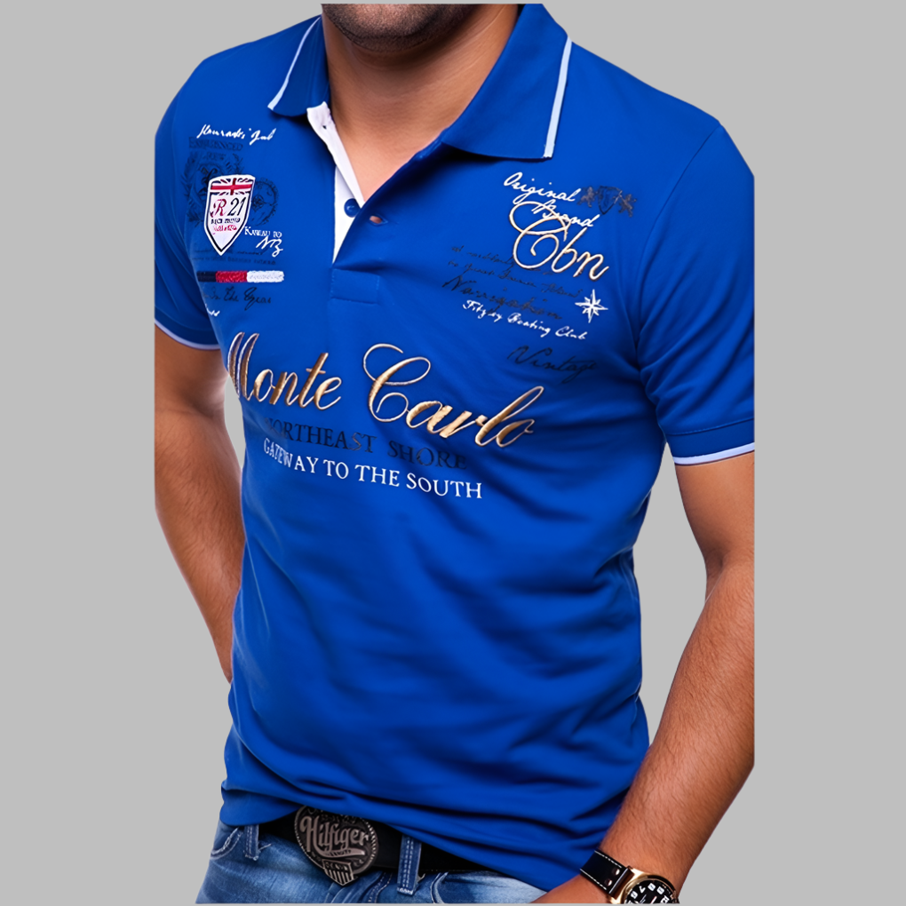 Chique heren poloshirt met gebreide look en getailleerde pasvorm, ideaal voor een zakelijke of smart-casual outfit.