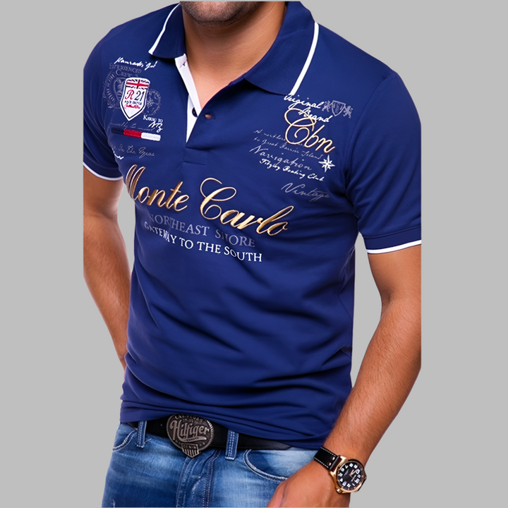 Stijlvol heren poloshirt met gebreide look, getailleerd en comfortabel, perfect voor casual of zakelijke outfits.