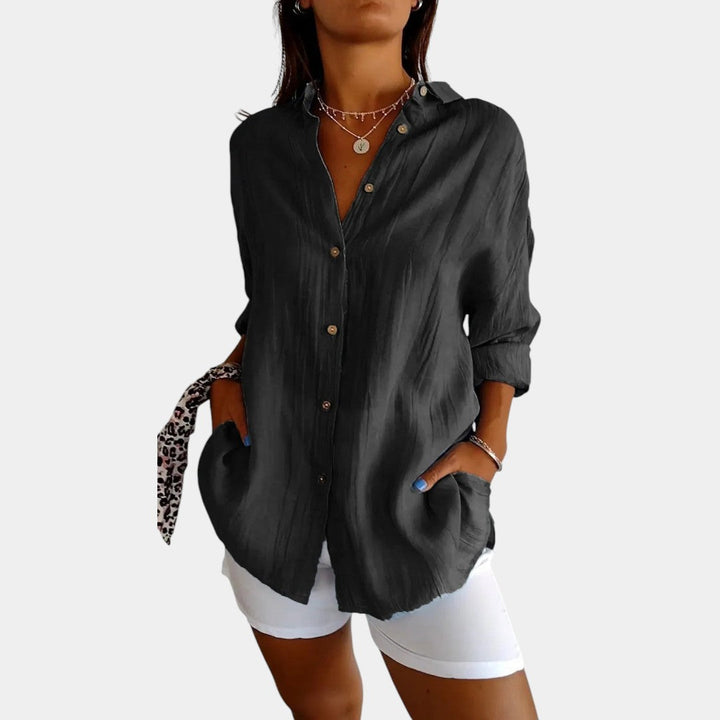 Elegante en comfortabele damesblouse met lange mouwen, veelzijdig voor casual of werkkleding.