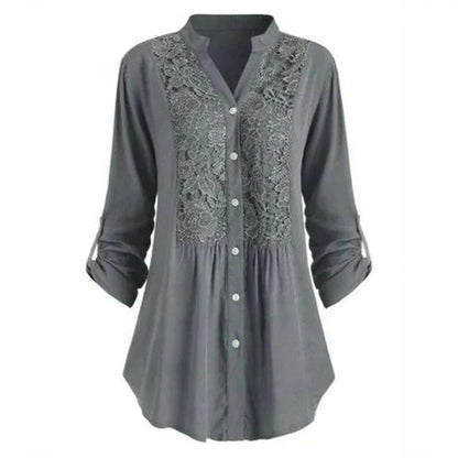"Luchtige lange blouse met pofmouwen, zomereditie, vrouwelijk ontwerp voor veelzijdige stijl, frisse kleuren."