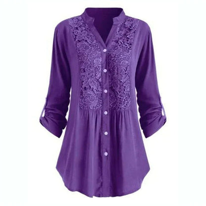 "Luchtige lange blouse met pofmouwen, zomereditie, vrouwelijk ontwerp voor veelzijdige stijl, frisse kleuren."